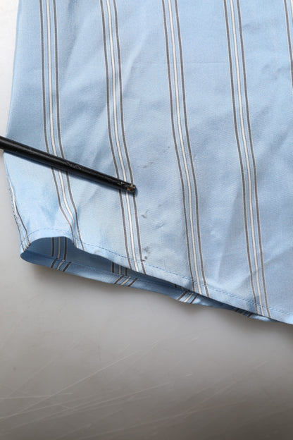 Dolce & Gabbana Blue Striped MARTINI Long Sleeves Dress Shirt