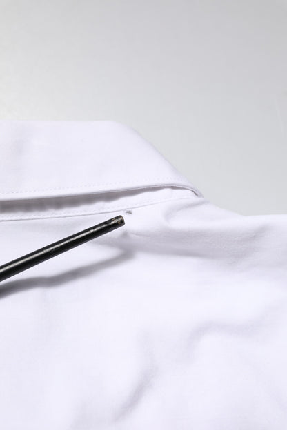 Dolce & Gabbana White Cotton STAFF Long Sleeves Formal Shirt