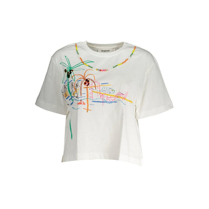 Desigual White Cotton Women T-Shirt