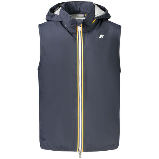 K-WAY Blue Polyester Men Sleeveless Jacket