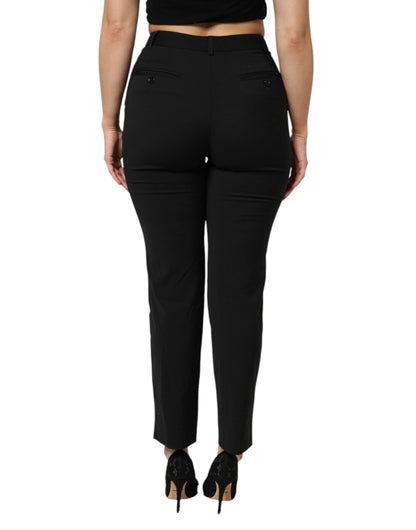 Dolce & Gabbana Black High Waisted Tapered STAFF Pants