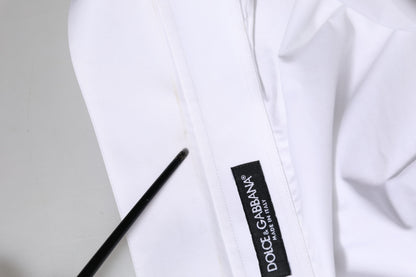 Dolce & Gabbana White Cotton Collared Shirt Long Sleeve Top
