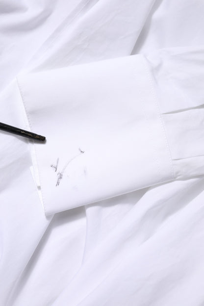 Dolce & Gabbana White Cotton Collared Shirt Long Sleeve Top