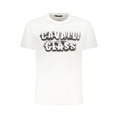 Cavalli Class White Cotton Men T-Shirt