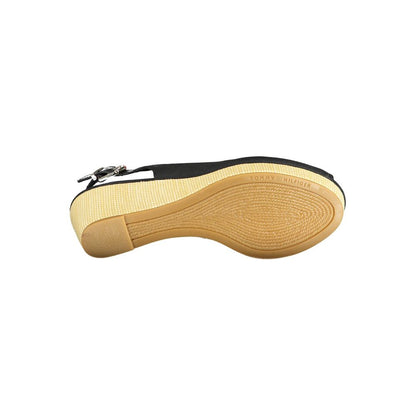 Tommy Hilfiger Black Leather Women Sandal
