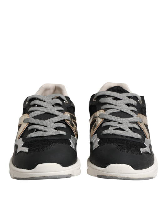 Dolce & Gabbana Multicolor Leather Suede Low Top Sneaker Shoes