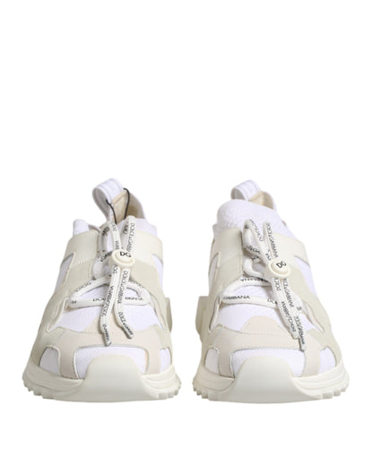 Dolce & Gabbana White Mesh Sorrento Trekking Sneakers Shoes