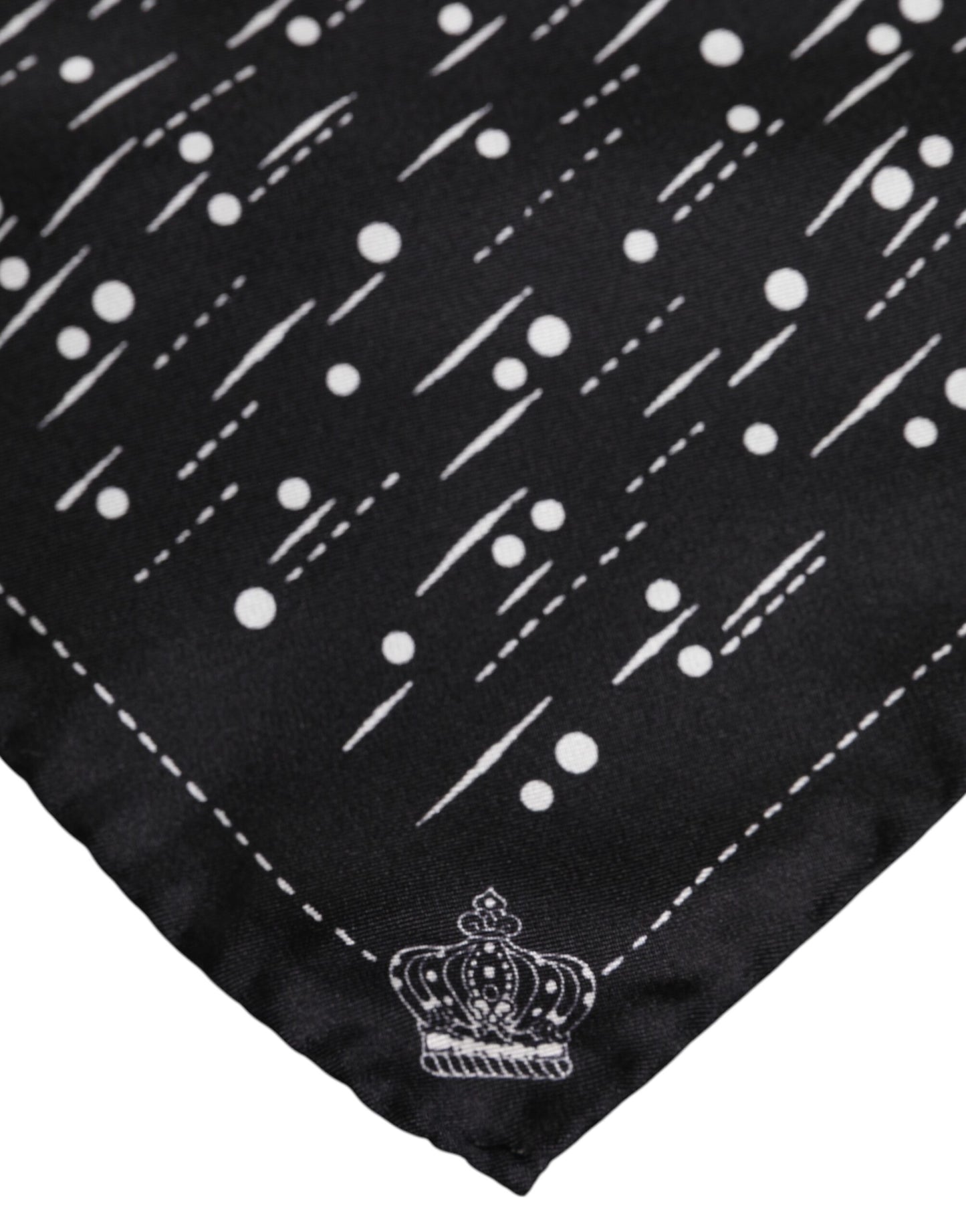 Dolce & Gabbana Black White Printed Square Men Foulard Scarf