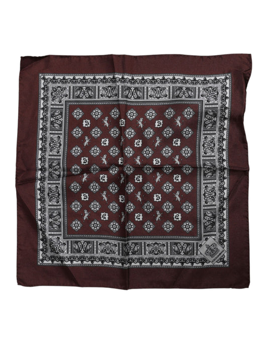 Dolce & Gabbana Bordeaux Bandana Silk Square Handkerchief Scarf