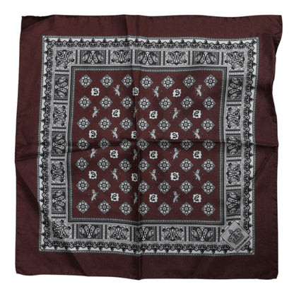 Dolce & Gabbana Bordeaux Bandana Silk Square Handkerchief Scarf