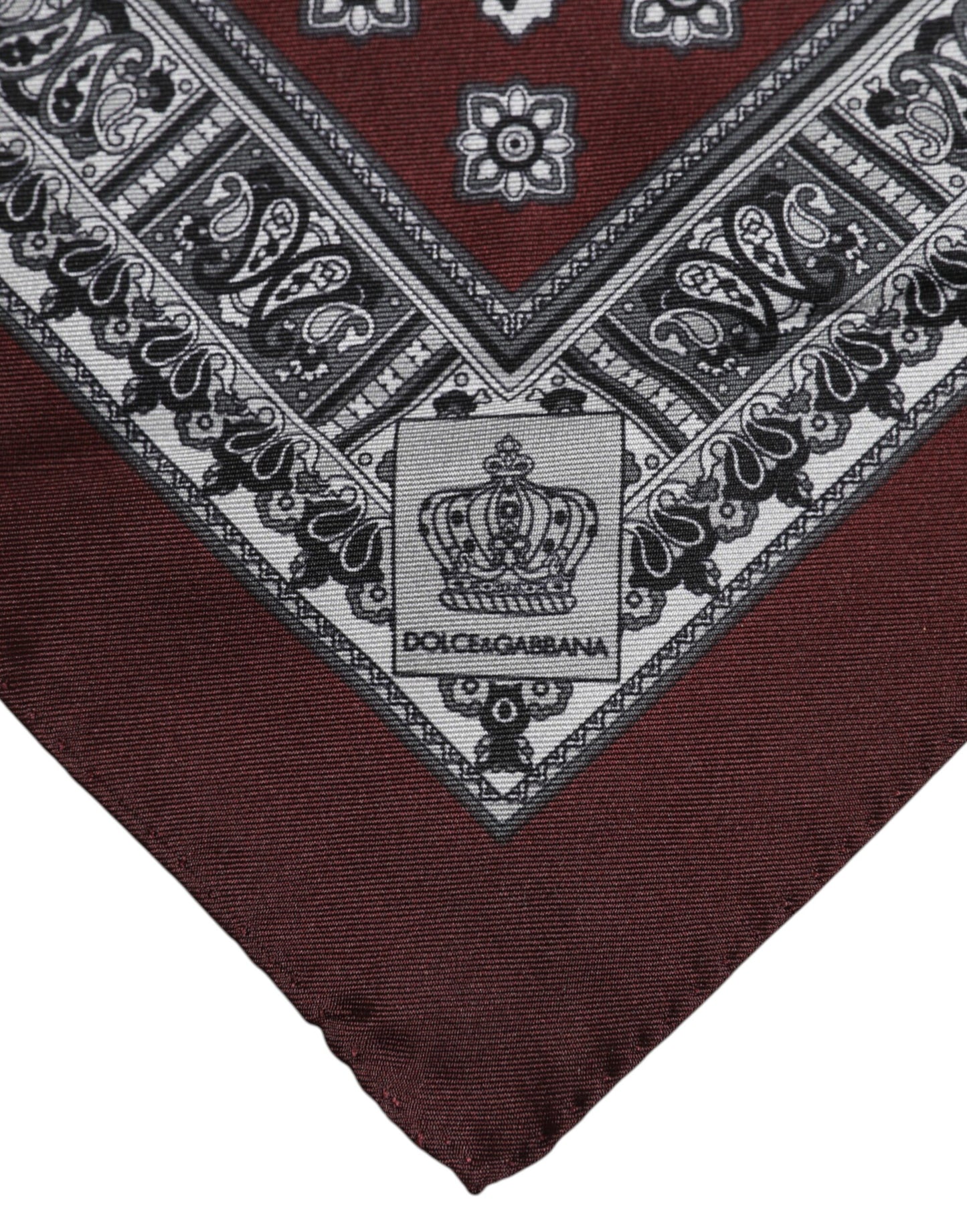 Dolce & Gabbana Bordeaux Bandana Silk Square Handkerchief Scarf