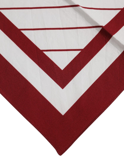 Dolce & Gabbana White Red DG Logo Square Men Foulard Scarf
