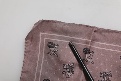 Dolce & Gabbana Brown Animal Print Square Foulard Scarf
