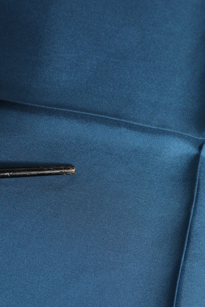 Dolce & Gabbana Blue DG Crown Silk Square Men Foulard Scarf