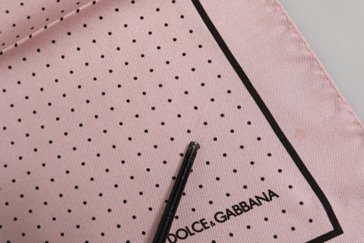 Dolce & Gabbana Beige Dotted Silk Square Men Foulard Scarf