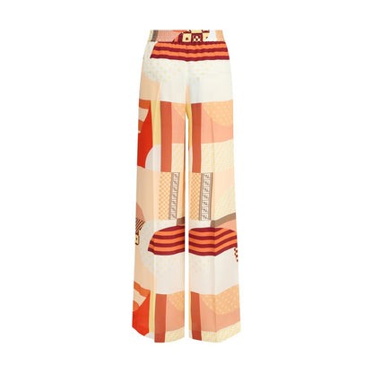Fendi Multicolor Silk Casual Pants