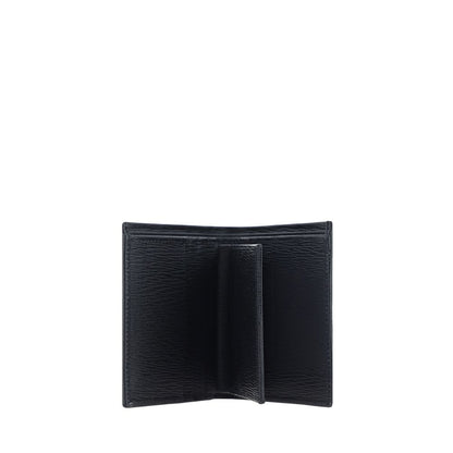 Ferragamo Black Calf Leather Bos Taurus Wallet