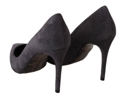 Dolce & Gabbana Gray Suede Leather Stiletto  Shoes Heels