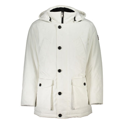 Hugo Boss White Elastane Jackets & Coat