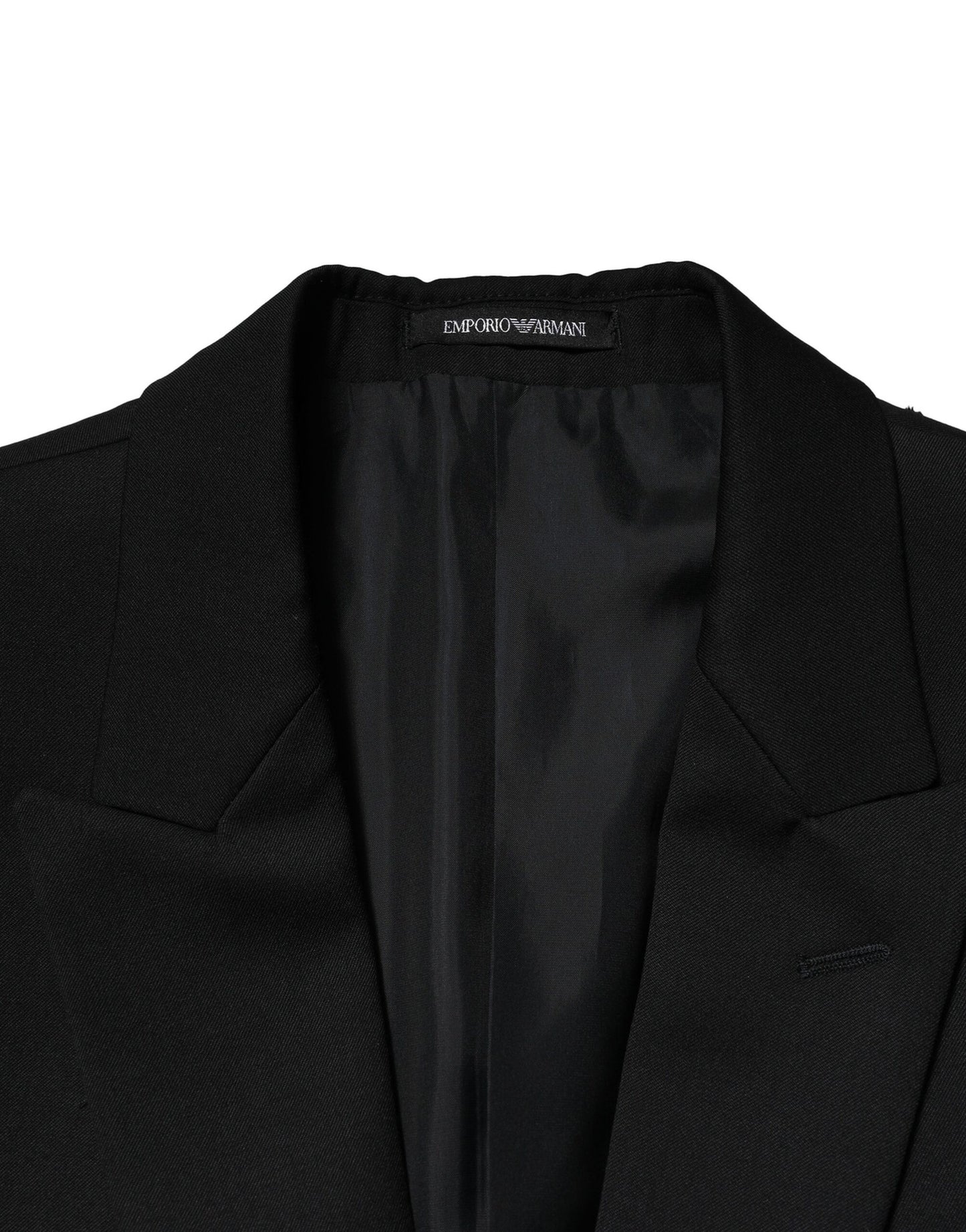 Emporio Armani Black Double Breasted Men Jacket Suit Blazer
