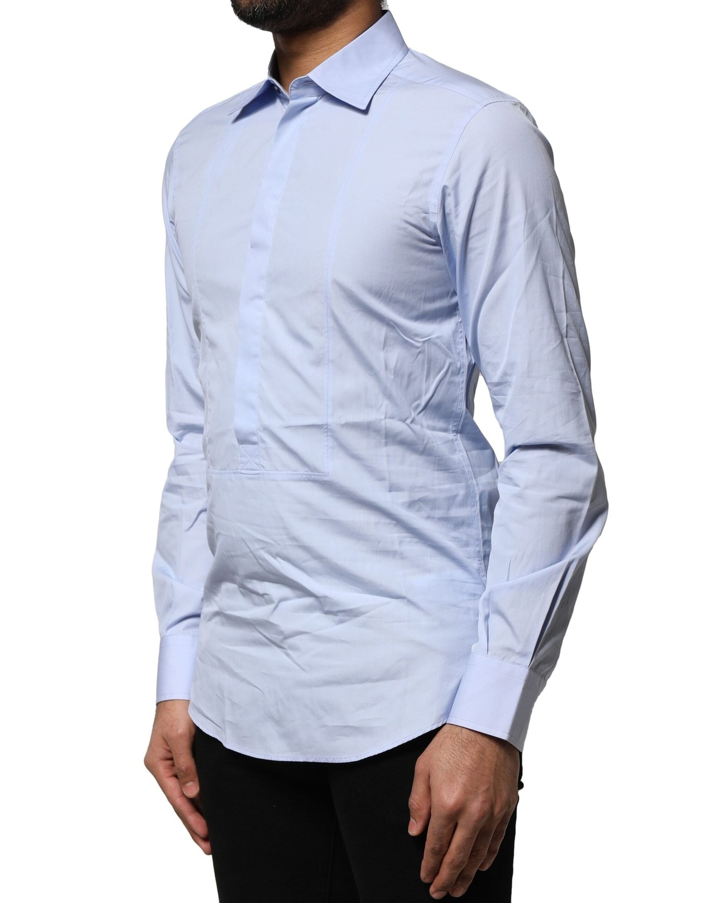 Dolce & Gabbana Light Blue Cotton Long Sleeves Dress Shirt