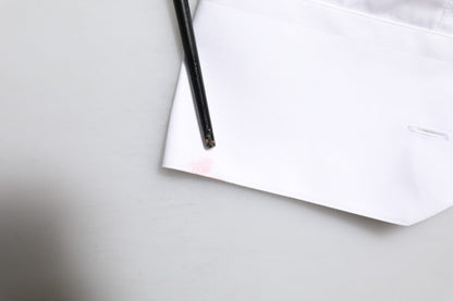 Dolce & Gabbana White GOLD Embroidery Detailed Dress Shirt