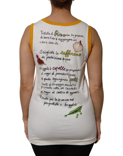 Dolce & Gabbana White Araneine Siciliane Sleeveless Tank Top