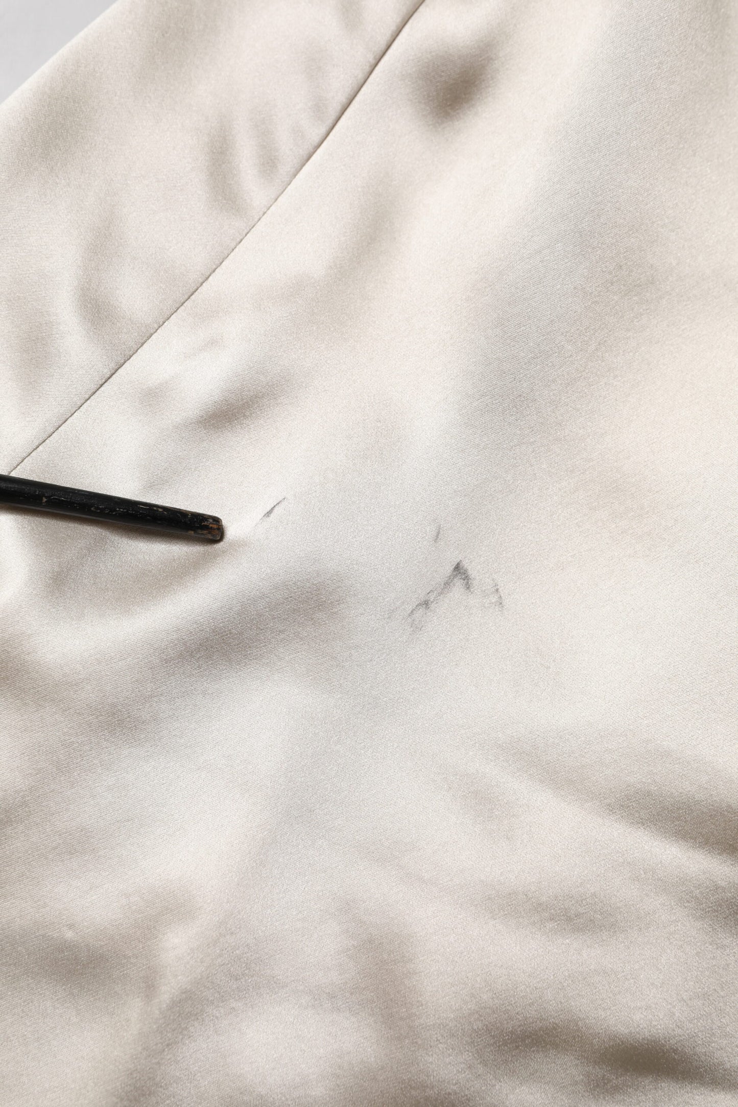 Dolce & Gabbana Beige Satin Silk Collared Long Sleeves Top