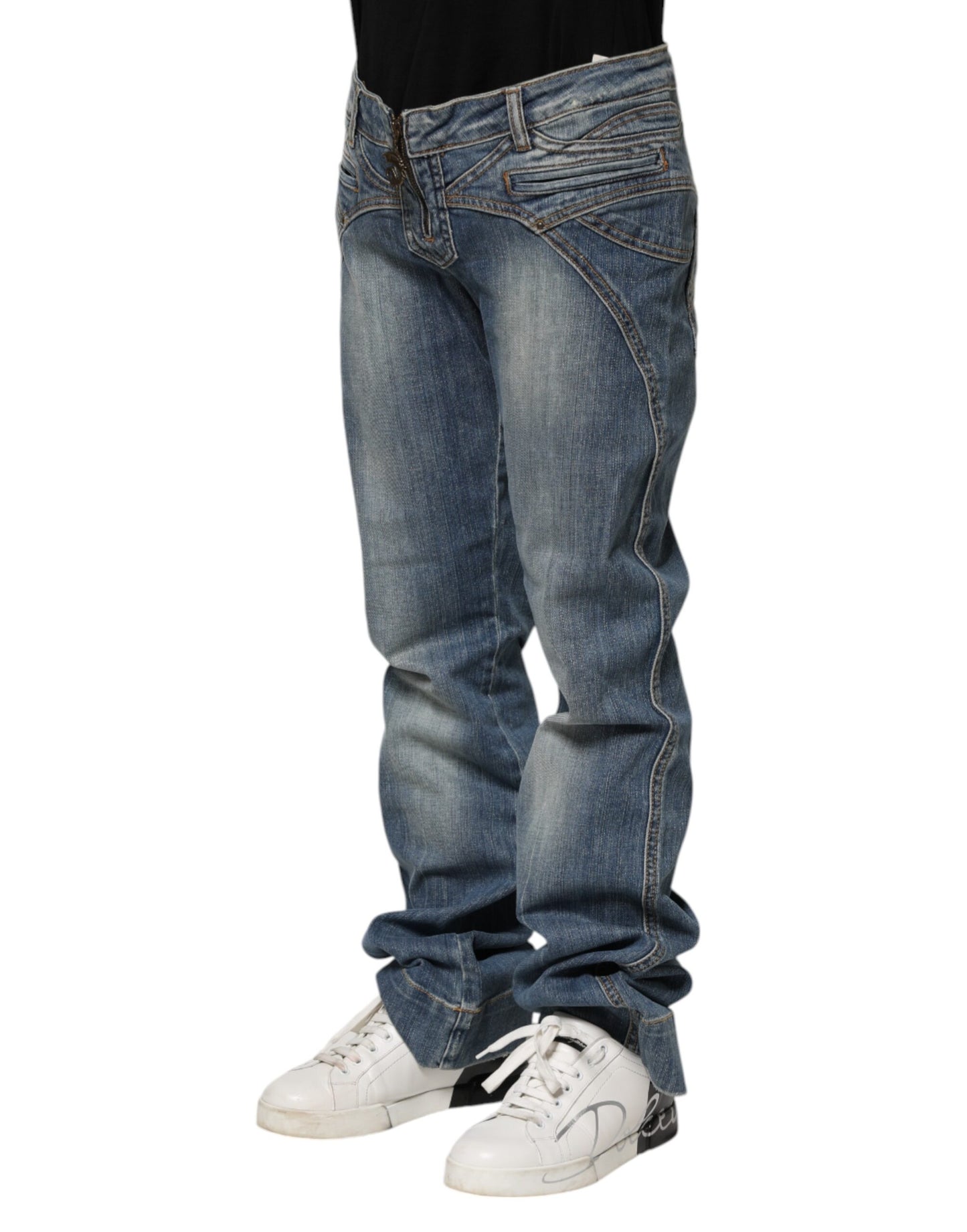 Just Cavalli Blue Washed Straight Fit Men Denim Jeans