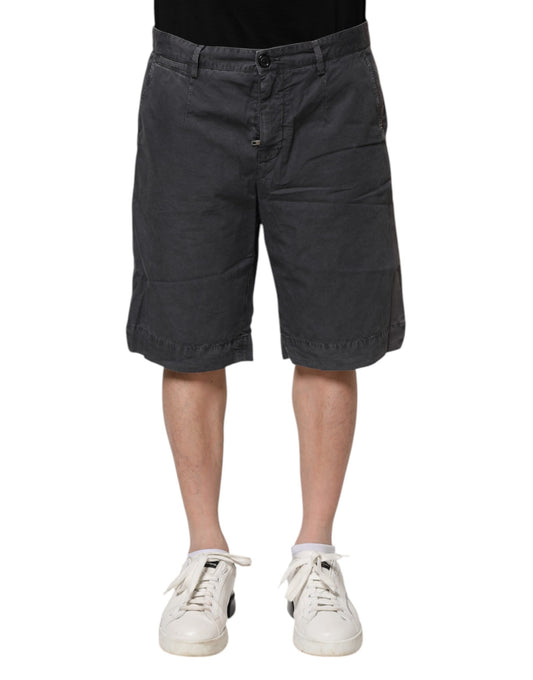 Dolce & Gabbana Dark Gray Cotton Stretch Denim Bermuda Shorts