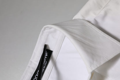 Dolce & Gabbana White Cotton Collared Long Sleeves Top Shirt