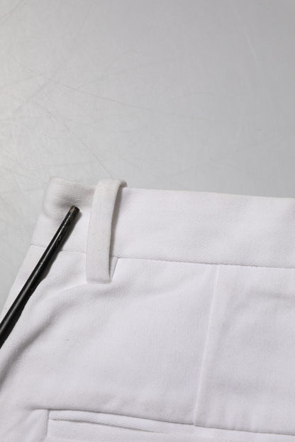 Dolce & Gabbana White Cotton Mid Waist Women Bermuda Shorts