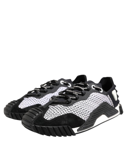 Dolce & Gabbana Black Logo Lace Up Low Top NS1 Sneakers Shoes