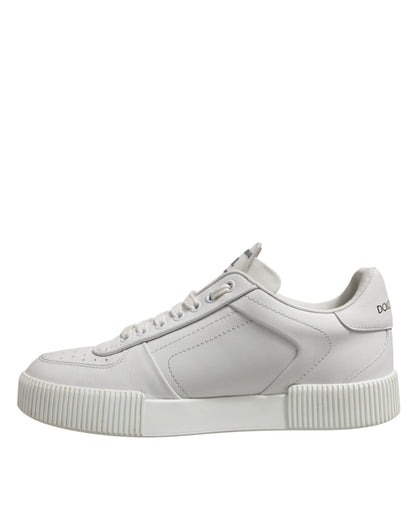 Dolce & Gabbana White Miami Leather Low Top Men Sneakers Shoes