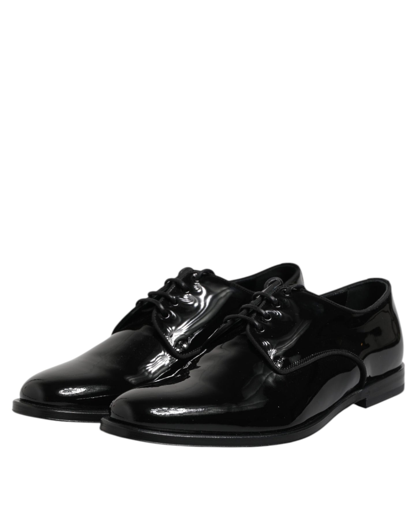 Dolce & Gabbana Black Patent Leather Derby Formal Dress Shoes