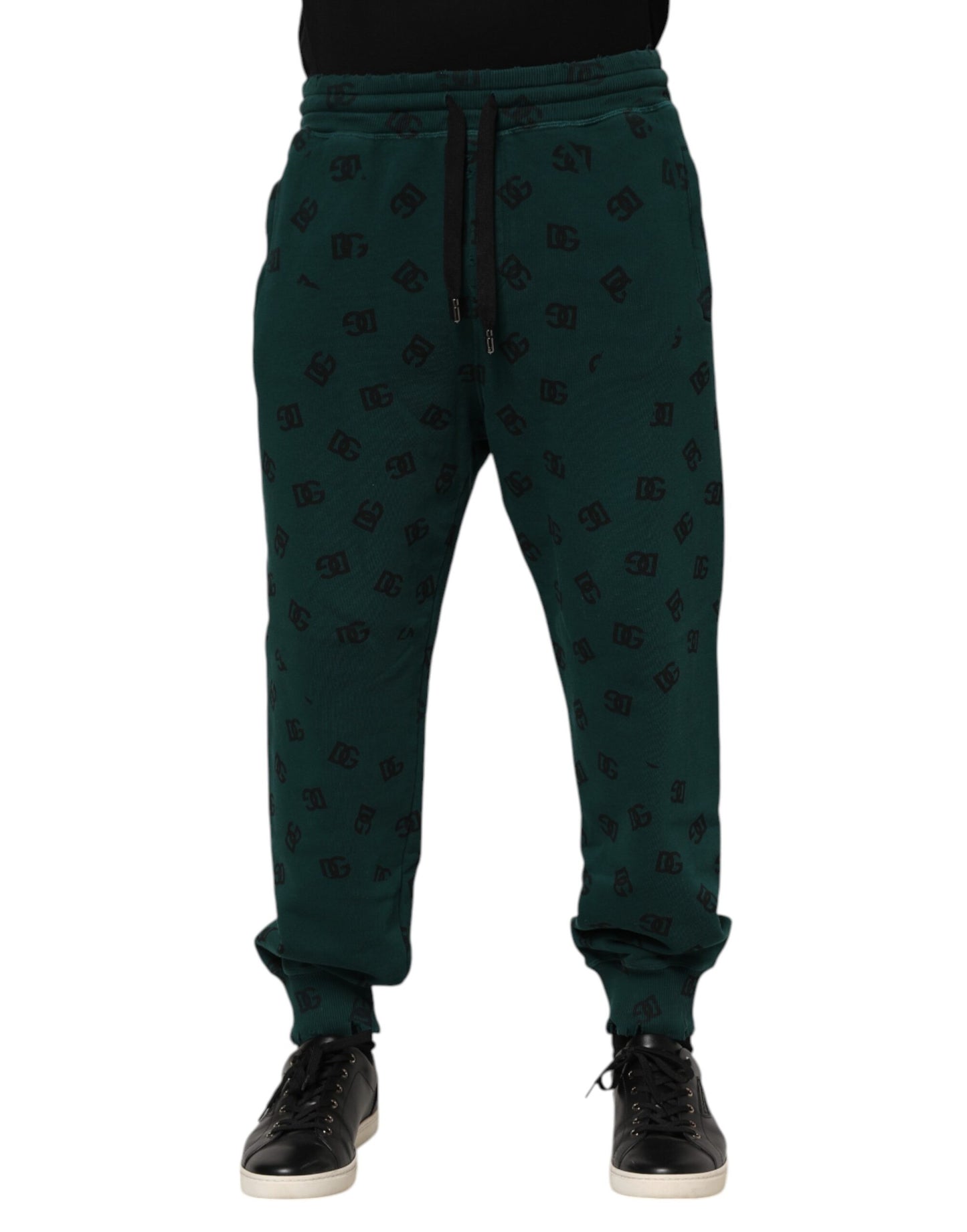 Dolce & Gabbana Green Logo Print Jogger Men Sweatpants Pants