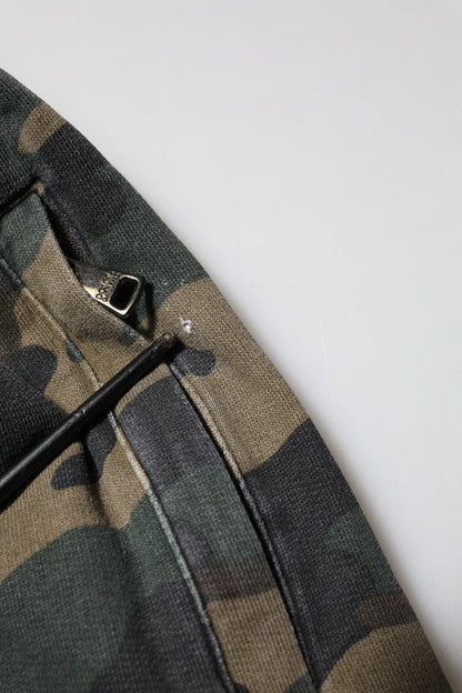 Dolce & Gabbana Brown Camouflage Cotton Men Jogger Pants