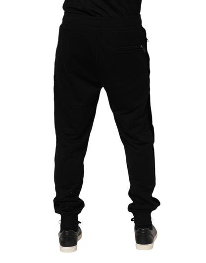 Dolce & Gabbana Black Cotton Men Jogger Sweatpants Pants