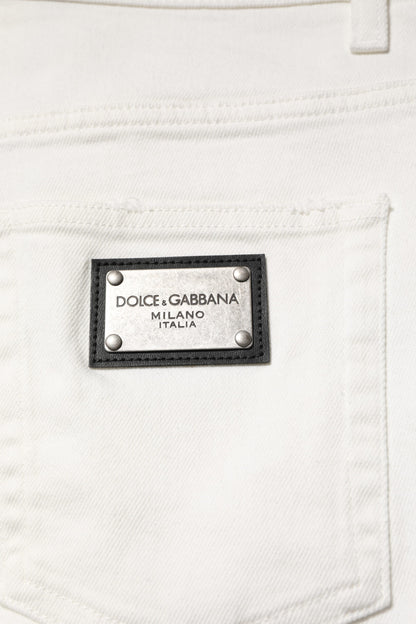 Dolce & Gabbana White Cotton Loose Men Denim Jeans