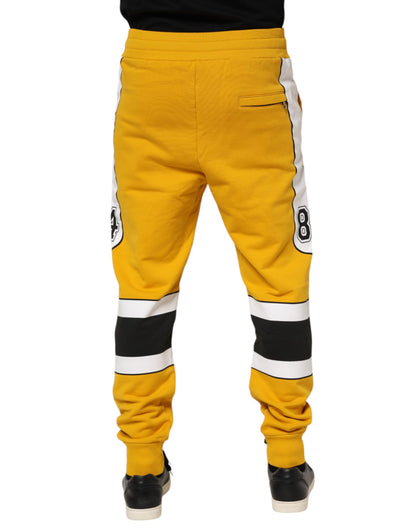 Dolce & Gabbana Yellow Cotton Sweatpants Jogger Pants