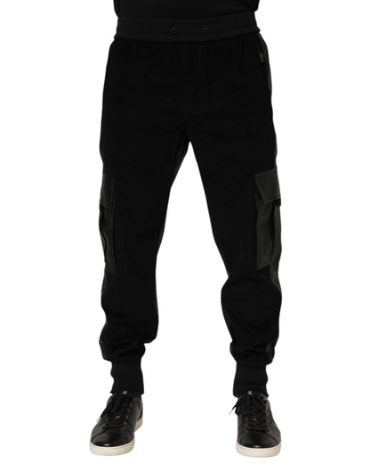 Dolce & Gabbana Black Cotton Cargo Men Jogger Pants