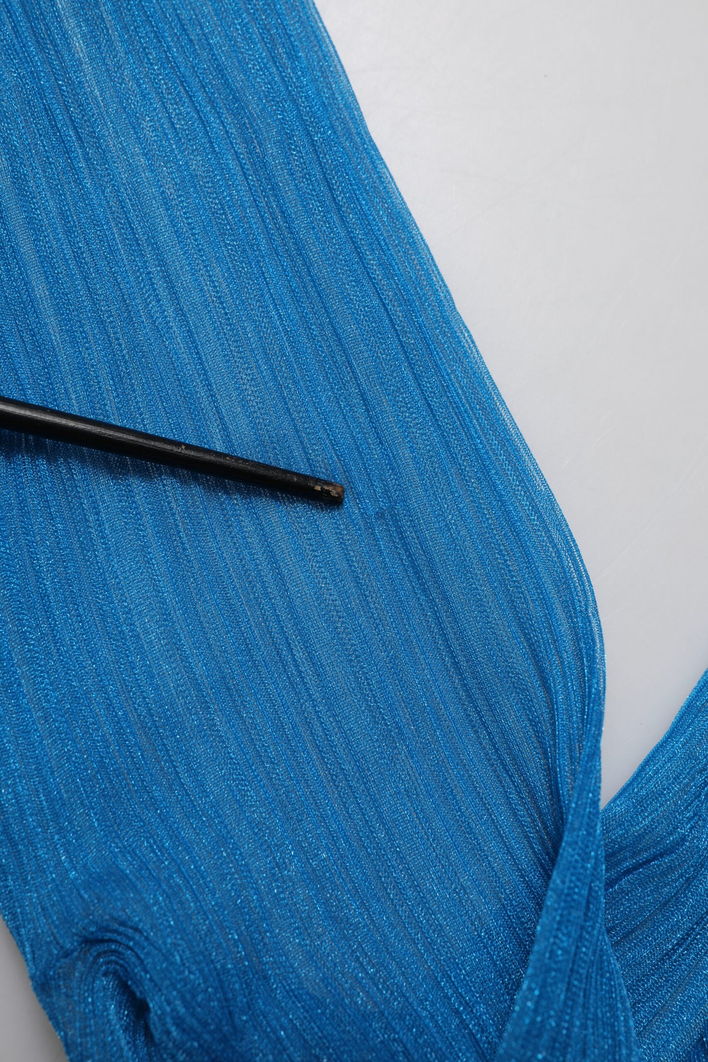 Dolce & Gabbana Blue See Through Turtleneck Long Sleeves Top