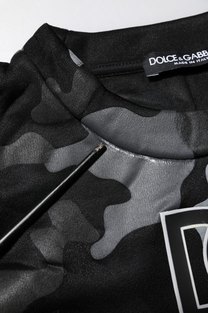 Dolce & Gabbana Black Camouflage Pullover Sweatshirt Sweater
