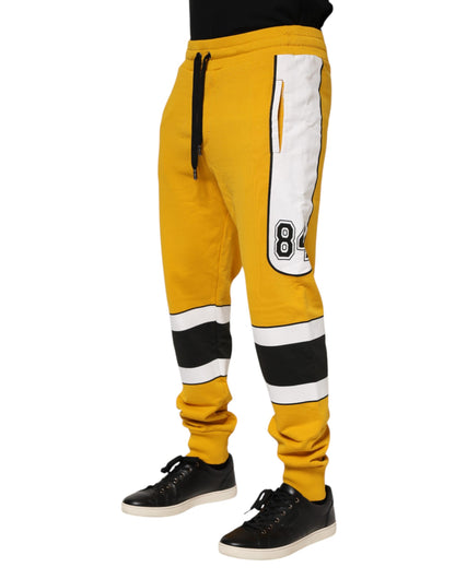 Dolce & Gabbana Yellow Cotton Sweatpants Jogger Trouser Pants