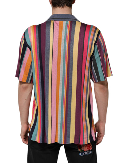 Dolce & Gabbana Multicolor Stripes Collared Men Polo T-shirt