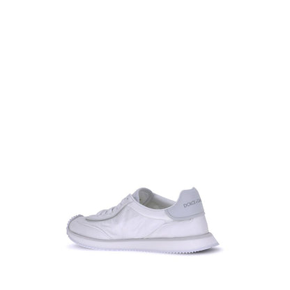 Dolce & Gabbana White Fabric Low Top Sneakers