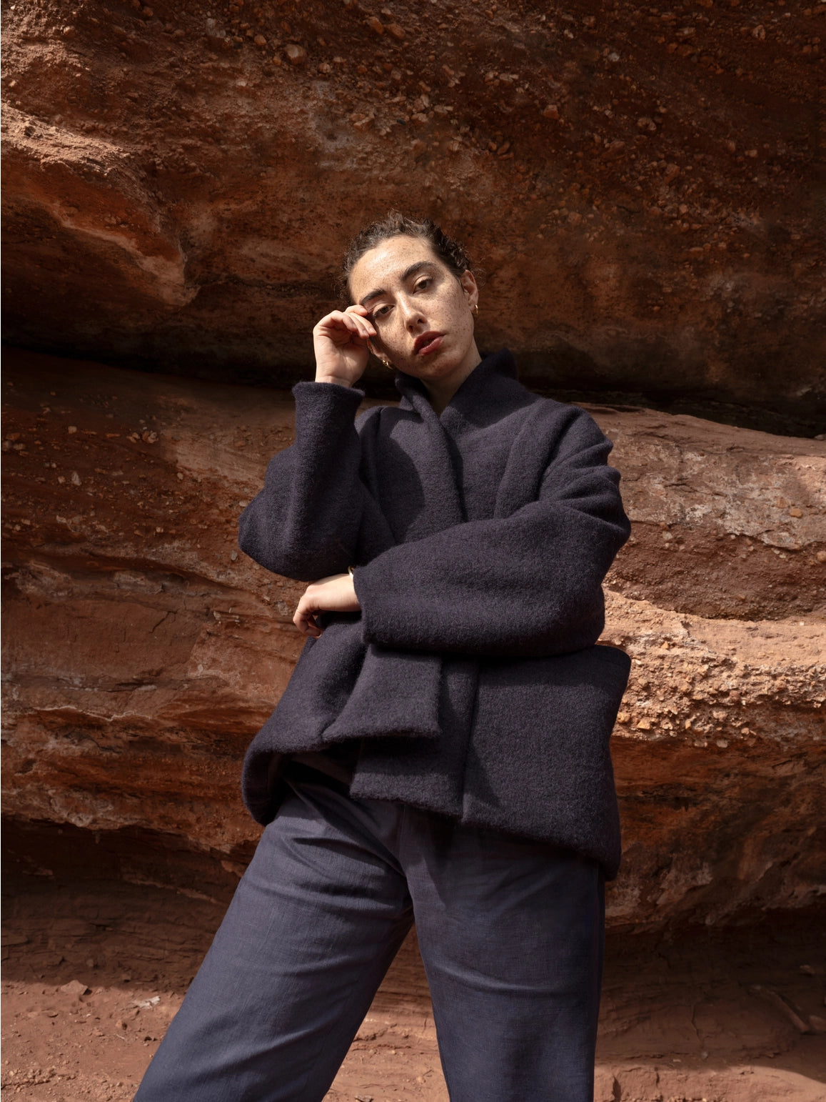 314 Bruc Jacket Organic Wool     Blue