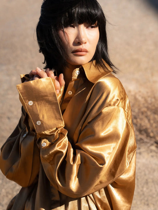 Forever My Muse Silk Shirt Dress