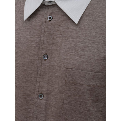Corneliani Bicolor Cotton Shortsleeve Shirt
