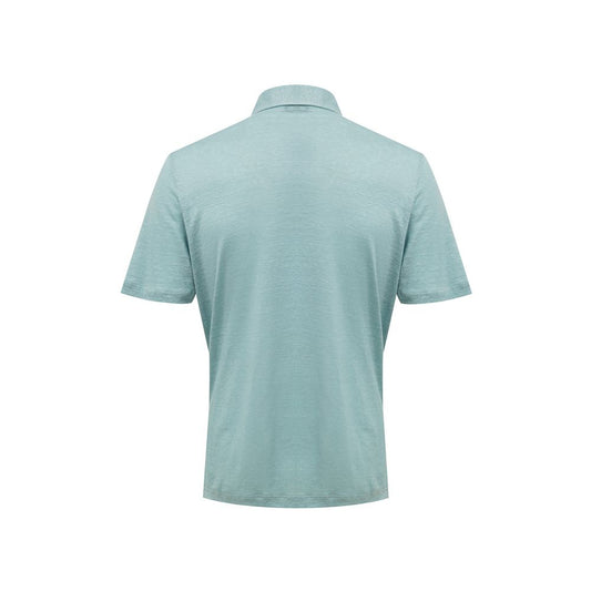 Gran Sasso Blue Linen Polo Shirt